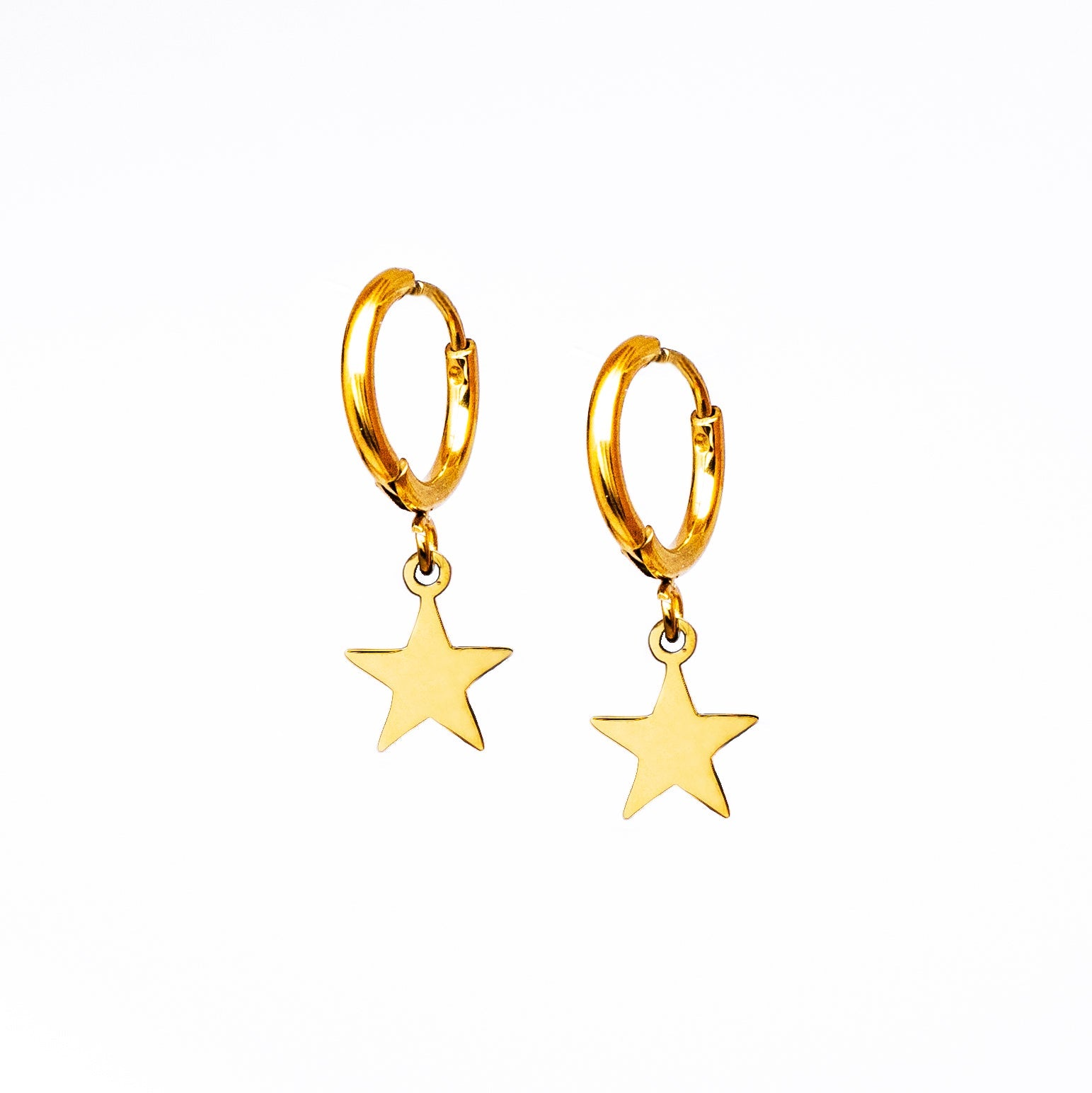 Pendientes Aro Estrella Lisa