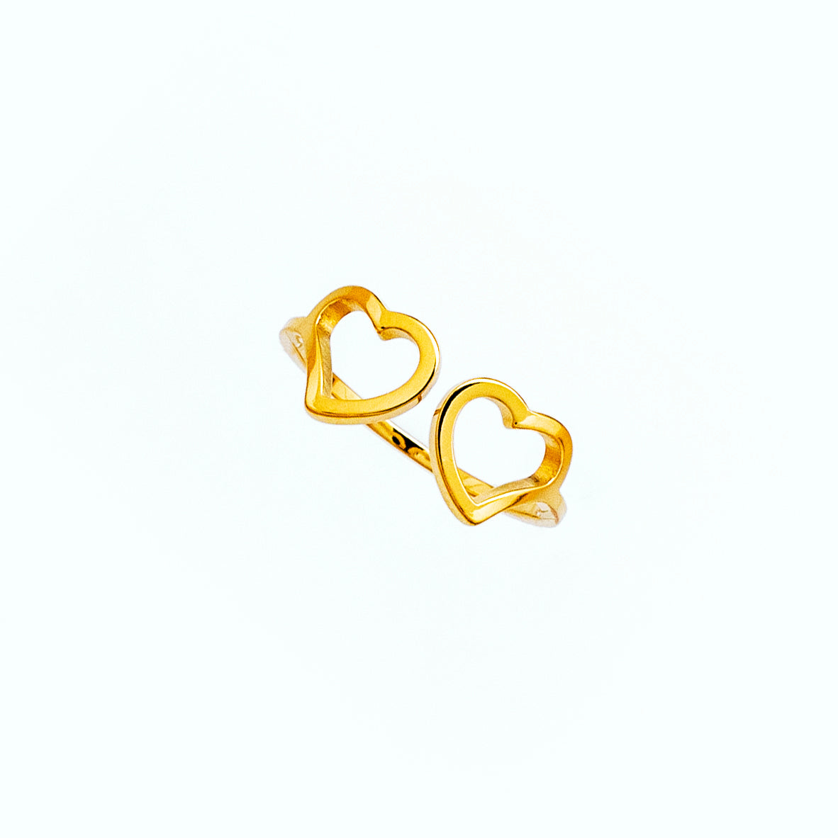 Anillo Acero Dos Corazones
