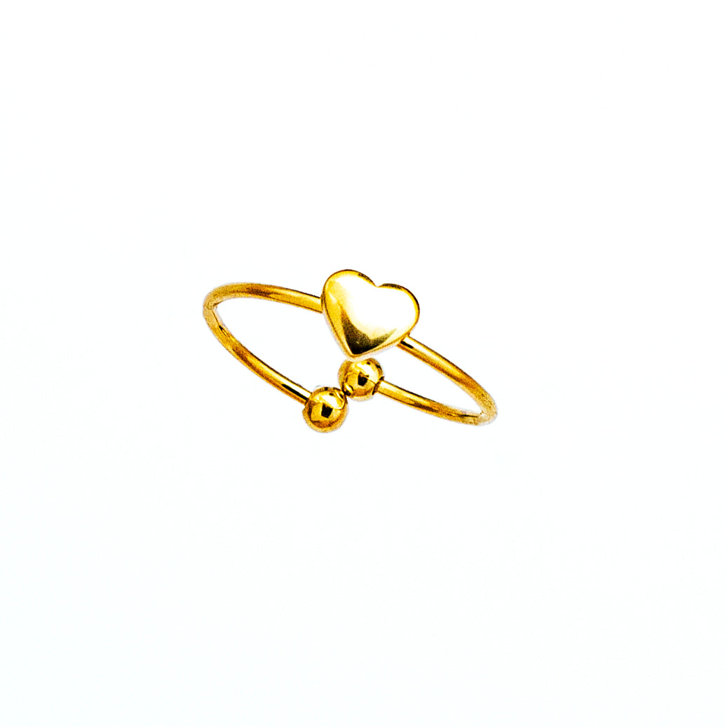 Anillo Acero Corazón 3D