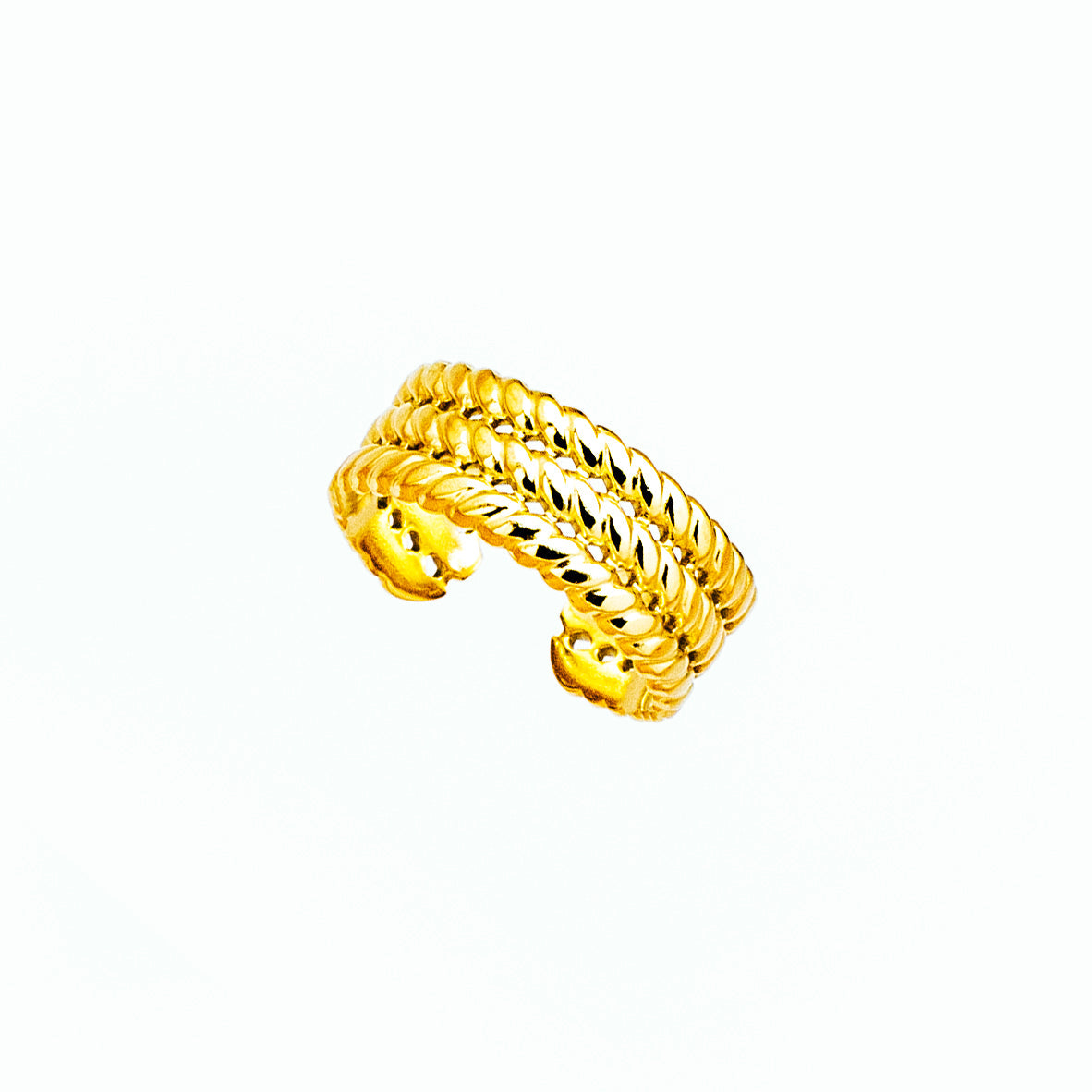 Anillo Acero con Triple Cordón